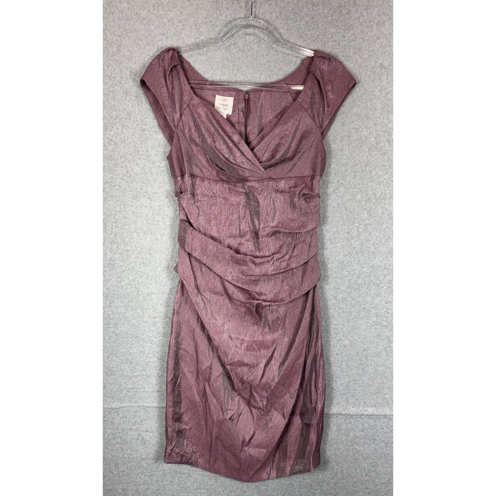 Suzi Chin Maggy Boutique Dress Womens‎ 4 Metallic Ruched Sheath Party Cocktail